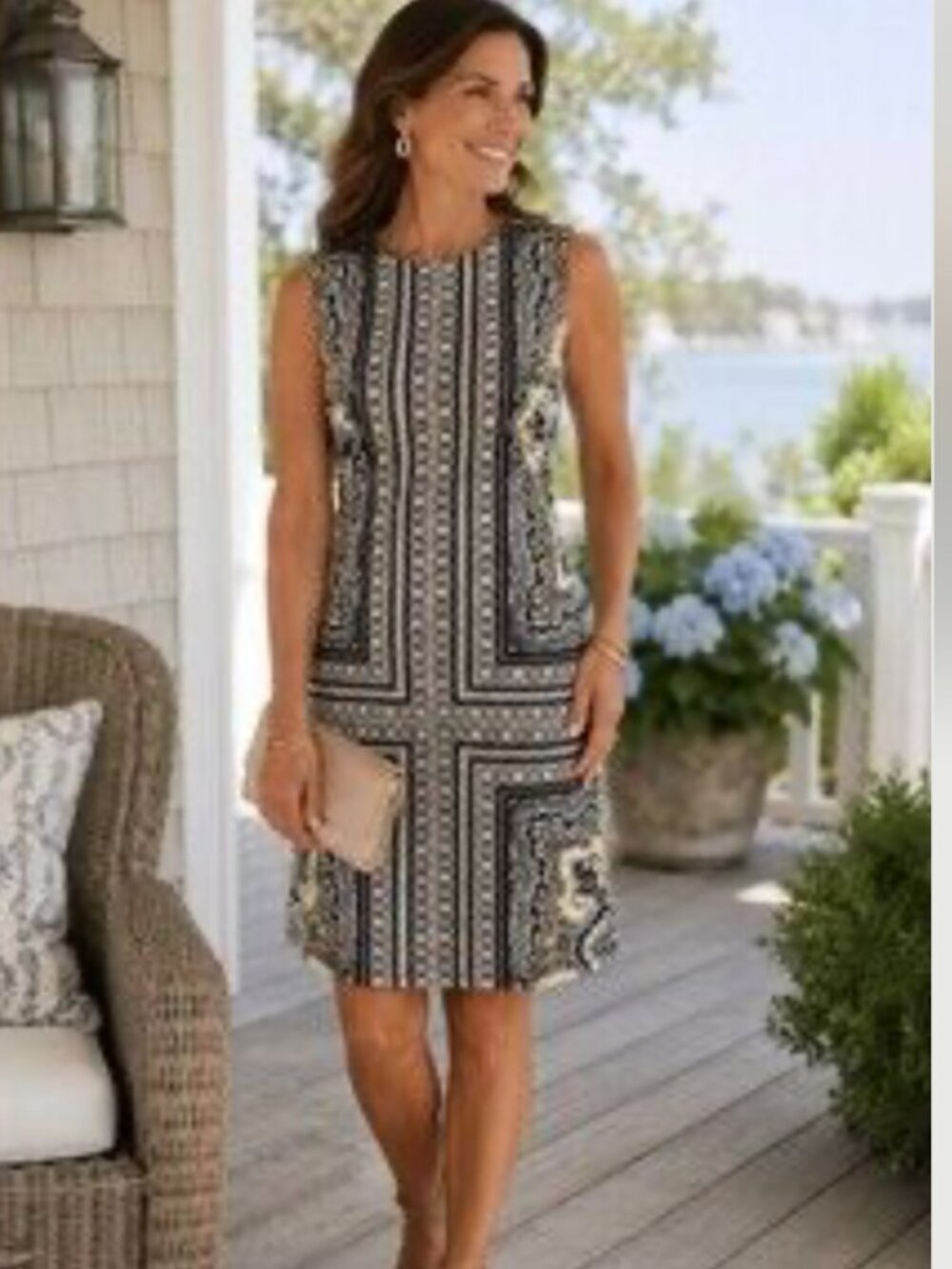NWT J. McLaughlin Catalina Cloth sleeveless geometric paisley shift dress. XL - Picture 1 of 16